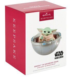 Hallmark Star Wars: The Mandalorian Grogu in Hovering Pram Ornament